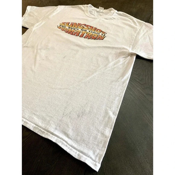 Vintage Slingshot Vomatron T Shirt Theme Park Graphic Tshirt Sz Large L Gildan - Picture 10 of 10